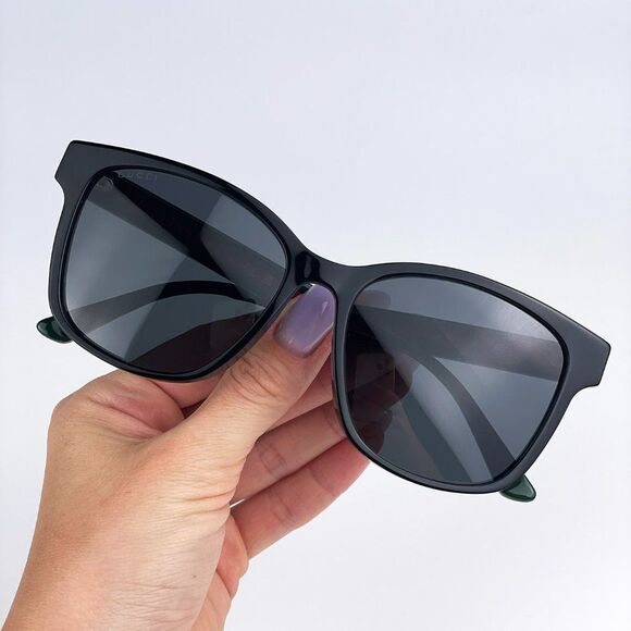 ?Gucci GG0417SK 001 Sunglasses Black Multicolour Grey Oval Unisex main image 12